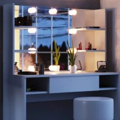 Coiffeuse Daenerys Avec Tabouret & LED -Mobilier De Maison 1bed6ed728d441b6ae6f4542ea62faca