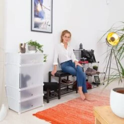 Meuble à Chaussures Avec 4 Casiers 15 Meuble à Chaussures Avec 4 Casiers -Mobilier De Maison 2282da26e57d42b589022809faa721ef