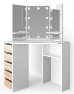 Coiffeuse Arielle Blanc/sonoma & LED