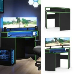 Bureau Ordinateur Kron 90cm Noir/vert -Mobilier De Maison 2f6a306289f34d619c402b42c22ca682