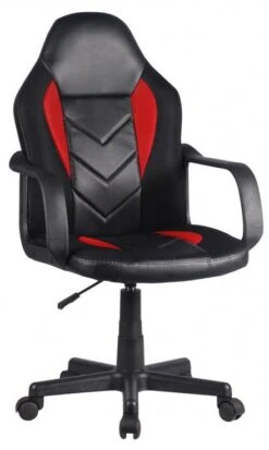 Fauteuil Bureau Simili Noir Et Rouge