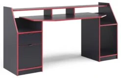 Bureau D'ordinateur Joel Noir/rouge