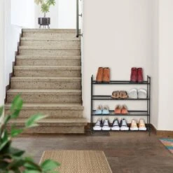 Étagère à Chaussures En Métal 4 Niveaux -Mobilier De Maison 66e8fbdf7da649eba63e46a3fd21b91d