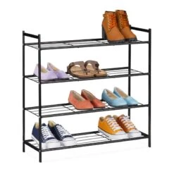Étagère à Chaussures En Métal 4 Niveaux -Mobilier De Maison a3c7c09cf50a482c8329530eb8efa711