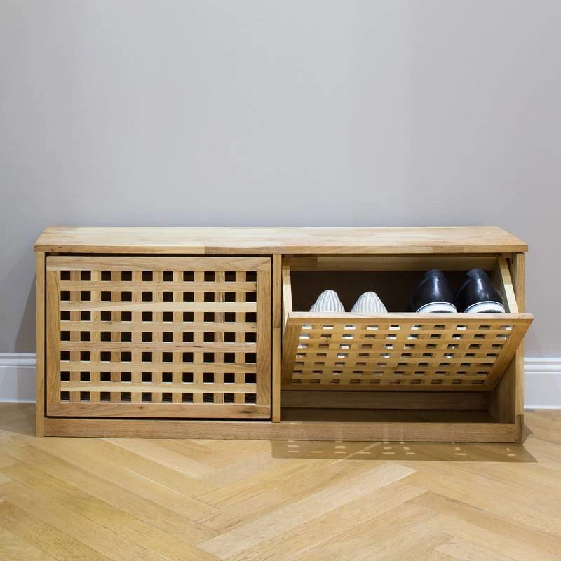 Meuble à Chaussures En Bois De Noyer 4 Meuble à Chaussures En Bois De Noyer – Image 2