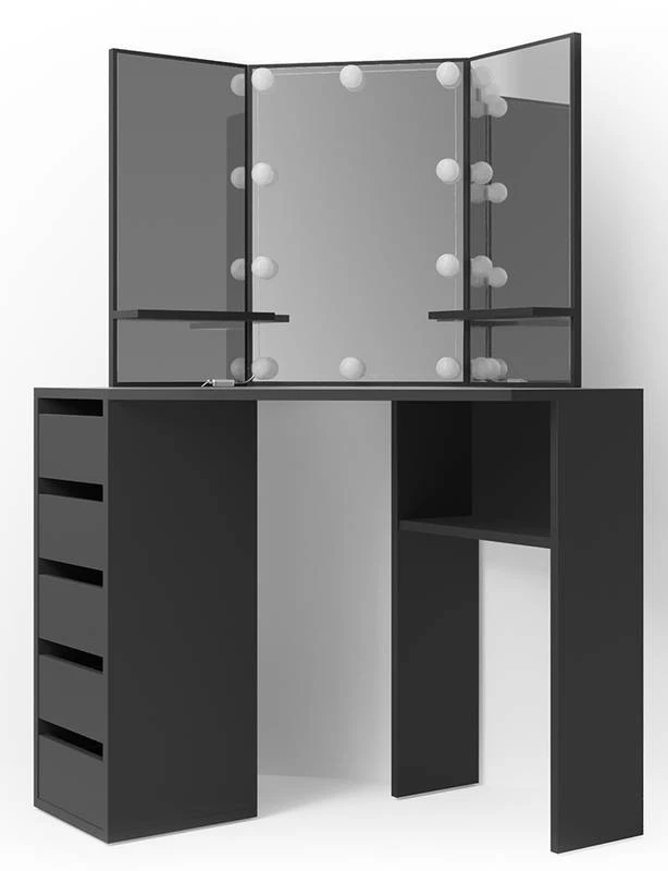 Coiffeuse Arielle Blanc/sonoma & LED 16 Coiffeuse Arielle Blanc/sonoma & LED – Image 14