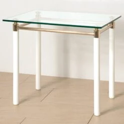 Table D'appoint Moselle III 10 Table D'appoint Moselle III -Mobilier De Maison beistelltisch moselle iii stahl massivholz vergoldet hochglanz weiss 1427652