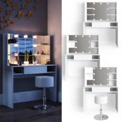 Coiffeuse Daenerys Avec Tabouret & LED -Mobilier De Maison bf4878817980486aa2ad89dfb622b874