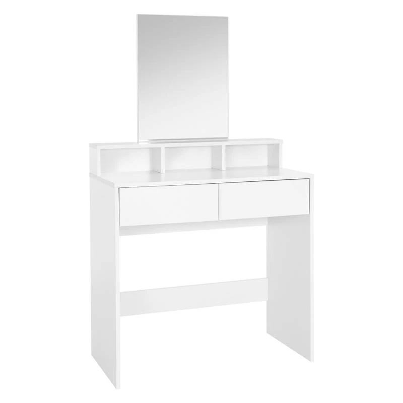 Coiffeuse + Miroir 80x40x140cm Blanc 5 Coiffeuse + Miroir 80x40x140cm Blanc – Image 3