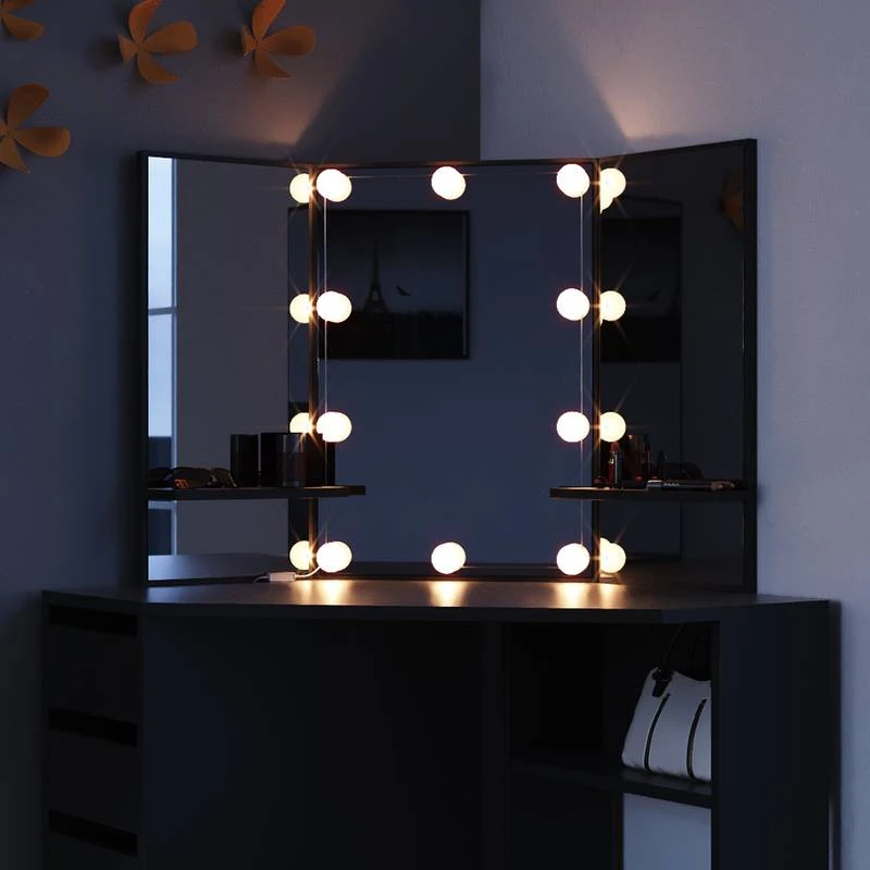 Coiffeuse Arielle Blanc/sonoma & LED 18 Coiffeuse Arielle Blanc/sonoma & LED – Image 16