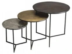 3 Tables Gigognes Rondes Aluminium