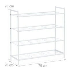 Étagère à Chaussures En Métal 4 Niveaux -Mobilier De Maison ea676e607f4942229b97809cb563e88f