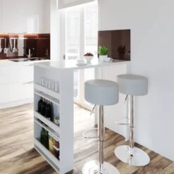 Table De Bar 117cm Blanche -Mobilier De Maison f81f24ae47204c6ab1a8b5e2a242e195