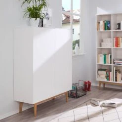 Meuble à Chaussures LINDHOLM - 2 Portes -Mobilier De Maison schuhschrank lindholm i weiss eiche massiv 4031148