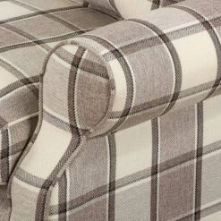 Fauteuil à Oreilles Colmar XL -Mobilier De Maison sessel corteen webstoff braun beige 4283708